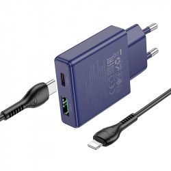 Адаптер мережевий Hoco Type-C to Lightning cable Biscuit charger N45 |1USB/1Type-C, QC/PD, 30W/3A|