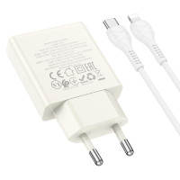 Адаптер мережевий Hoco Type-C to Lightning cable Biscuit charger N45 |1USB/1Type-C, QC/PD, 30W/3A|