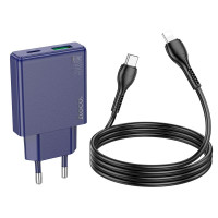 Адаптер мережевий Hoco Type-C to Lightning cable Biscuit charger N45 |1USB/1Type-C, QC/PD, 30W/3A|