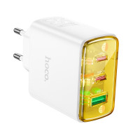 Адаптер мережевий Hoco Smart charger CS44A |2Type-C/1USB, QC/PD, 65W/3A|