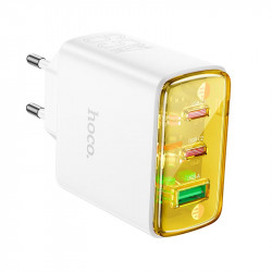 Адаптер мережевий Hoco Smart charger CS44A |2Type-C/1USB, QC/PD, 65W/3A|