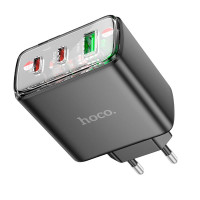 Адаптер мережевий Hoco Smart charger CS44A |2Type-C/1USB, QC/PD, 65W/3A|