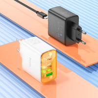 Адаптер мережевий Hoco Smart charger CS44A |2Type-C/1USB, QC/PD, 65W/3A|