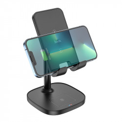 Зарядка Qi HOCO Thorough 2-in-1 stand with wireless fast charging CW37 |5-15W Max, PD/QC, 178mm|
