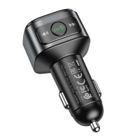 Адаптер автомобільний HOCO Fighter BT FM transmitter E67 |BT5.0, 2USB, U Disk, 3A, QC|