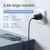 Адаптер мережевий JOYROOM Mini dual Port smart fast charge L-2A121 |2USB, 2.4A|