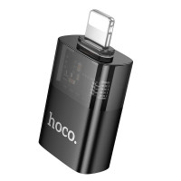 Перехідник Hoco iP male to USB female OTG transparent adapter UA36 |480Mbps|