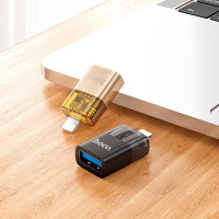 Перехідник Hoco iP male to USB female OTG transparent adapter UA36 |480Mbps|