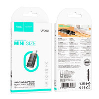 Перехідник HOCO C male to iP female transparent adapter UA36D |480Mbps, 3A|