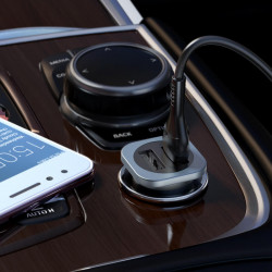 Адаптер автомобільний Hoco Lightning Cable Wise road dual port Car charger set NZ4 |2USB, 4.8A|