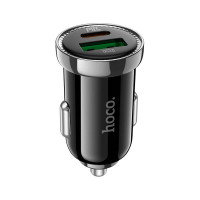 Адаптер автомобільний Hoco Leading car charger Z44 |1USB/1Type-C, 3A, 20W, QC/PD|