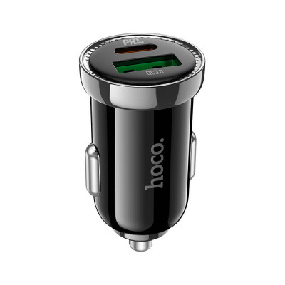 Адаптер автомобільний Hoco Leading car charger Z44 |1USB/1Type-C, 3A, 20W, QC/PD|