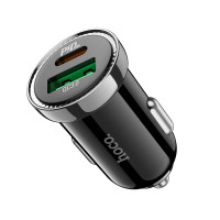 Адаптер автомобільний Hoco Leading car charger Z44 |1USB/1Type-C, 3A, 20W, QC/PD|