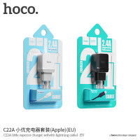 Адаптер мережевий Hoco Lightning cable C22A |1USB, 2.4А|