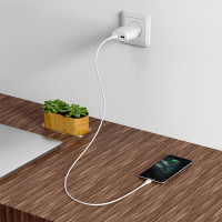 Адаптер мережевий Hoco Lightning Cable Max energy C78A |2USB, 2.4A|