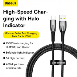 Кабель Baseus Type-C Glimmer Series Fast Charging Data Cable |1m, 100W/6A|