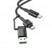 Кабель Hoco Combo 2 in 1 USB / Type-C to Type-C Moulder fast charging data cable U106 |1.2m, 5A/100W|
