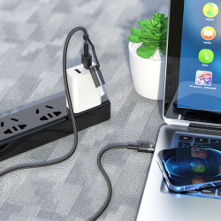 Кабель Hoco Combo 2 in 1 USB / Type-C to Type-C Moulder fast charging data cable U106 |1.2m, 5A/100W|