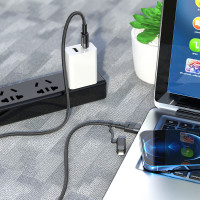 Кабель Hoco Combo 2 in 1 Type-C to Type-C / Lightning Moulder fast charging data cable U106 |1.2m, 5A/100W, PD 20W|