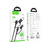 Кабель Hoco Combo 4 in 1 Type-C / USB to Type-C / Lightning Moulder fast charging data cable U106 |1.2m,