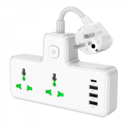 Подовжувач HOCO Voyage 2-position expansion socket AC11A |3USB/Type-C, 10A|