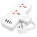 Подовжувач HOCO Reise 2-position expansion socket AC12A |3USB/Type-C, PD/QC, 30W/10A|