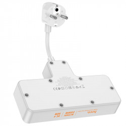 Подовжувач HOCO Reise 2-position expansion socket AC12A |3USB/Type-C, PD/QC, 30W/10A|