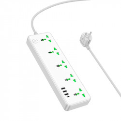 Подовжувач Hoco Talento 5-position socket AC13A |3USB/Type-C, 10A|