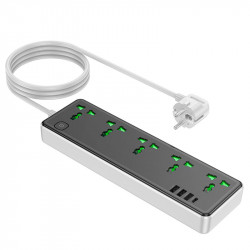 Подовжувач Hoco Talento 5-position socket AC13A |3USB/Type-C, 10A|