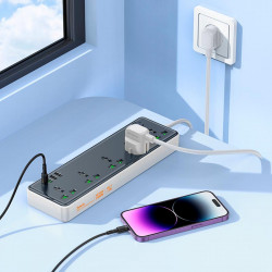 Подовжувач Hoco Talento 5-position socket AC13A |3USB/Type-C, 10A|