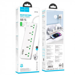 Подовжувач Hoco Talento 5-position socket AC13A |3USB/Type-C, 10A|