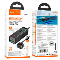 Подовжувач Hoco Talent desktop charger AC9A |2USB/Type-C, PD/QC, 30W/10A|