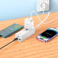 Подовжувач Hoco Talent desktop charger AC9A |2USB/Type-C, PD/QC, 30W/10A|