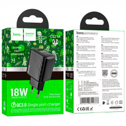 Адаптер мережевий HOCO rich single Port charger CS21A |1USB, 18W/3A, QC|