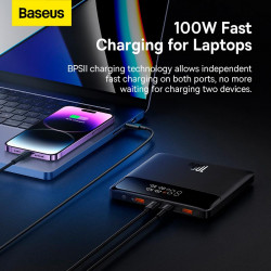 УМБ BASEUS Blade Power Digital Display Fast Charging Power bank HD Edition 20000mAh |2USB/2Type-C, 100W/5A, PD/QC| (PPBL000301)