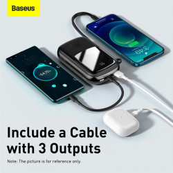 УМБ Baseus Qpow Pro Digital Display Fast Charge Power Bank (With Lightning Cable) 20000mAh |USB/Type-C/Lightning, 20W/5A, PD/QC| (PPQD060201)