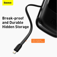 УМБ Baseus Qpow Pro Digital Display Fast Charge Power Bank (With Lightning Cable) 20000mAh |USB/Type-C/Lightning, 20W/5A, PD/QC| (PPQD060201)