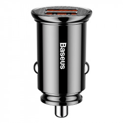 Адаптер автомобільний BASEUS Circular Plastic A + A PPS |2USB, 5A, QC 3.0| CCALL-YD02)