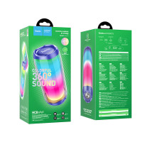 Акустика HOCO pulsating colorful luminous HC8 |4Hours, BT5.0, TWS, 360° Sound, AUX, FM, TF, USB|