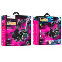 Навушники HOCO Cute cat luminous cat ear gaming headphones W107