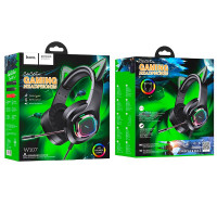 Навушники HOCO Cute cat luminous cat ear gaming headphones W107