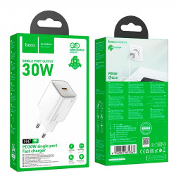 Адаптер мережевий HOCO Glorious single port charger N47 |Type-C, 30W, PD|