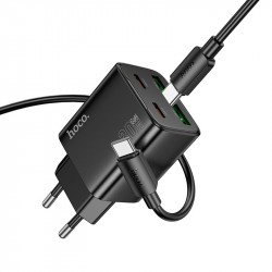Адаптер мережевий HOCO Type-C to Type-C Cable Fundador four-port charger set N56 |2USB/2Type-C, 30W/3A, PD/QC|