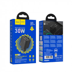 Адаптер мережевий HOCO Fundador four-port charger set N56 |2USB/2Type-C, 30W/3A, PD/QC|