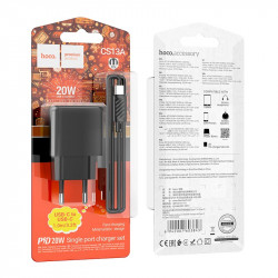 Адаптер мережевий HOCO Type-C to Type-C cable Ocean single port charger CS13A |1type-C, 20W/3A, PD/QC|