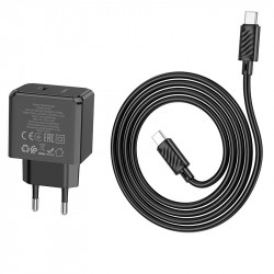Адаптер мережевий HOCO Type-C to Type-C cable Ocean single port charger CS13A |1type-C, 20W/3A, PD/QC|