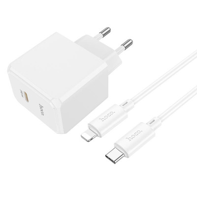 Адаптер мережевий HOCO Type-C to Lightning cable Ocean single port charger CS13A |1type-C, 20W/3A, PD/QC|