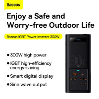 Автомобільний перетворювач напруги BASEUS IGBT Power Inverter |2Soc/1USB/Type-C, 300W/40A| (220V CN/EU) (CGNB010101)