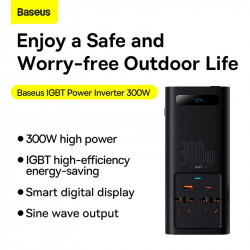 Автомобільний перетворювач напруги BASEUS IGBT Power Inverter |2Soc/1USB/Type-C, 300W/40A| (220V CN/EU) (CGNB010101)