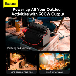 Автомобільний перетворювач напруги BASEUS IGBT Power Inverter |2Soc/1USB/Type-C, 300W/40A| (220V CN/EU) (CGNB010101)